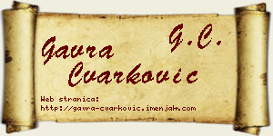 Gavra Čvarković vizit kartica